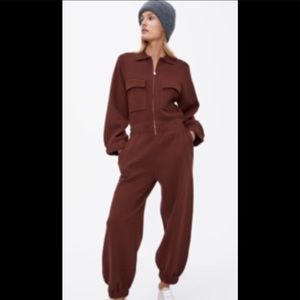 ZARA brown knit jumpsuit